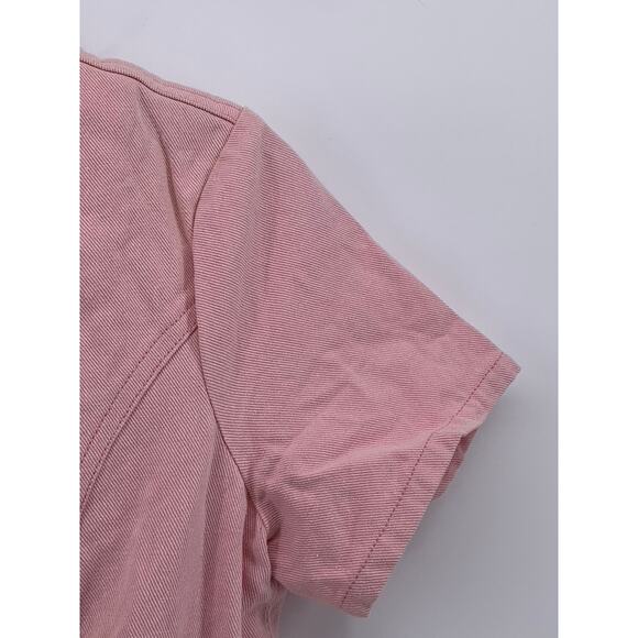 & OTHER STORIES Women's Light Pink Half-Zip Belted Short Sleeve Jumpsuit SZ 4 - Picture 5 of 14